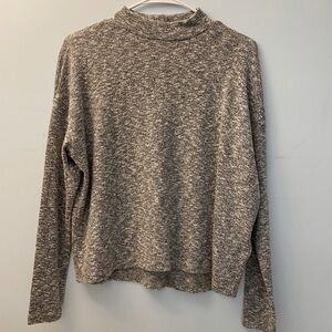 H&M Divided Heather Grey Knit Mock Neck Sweater Top